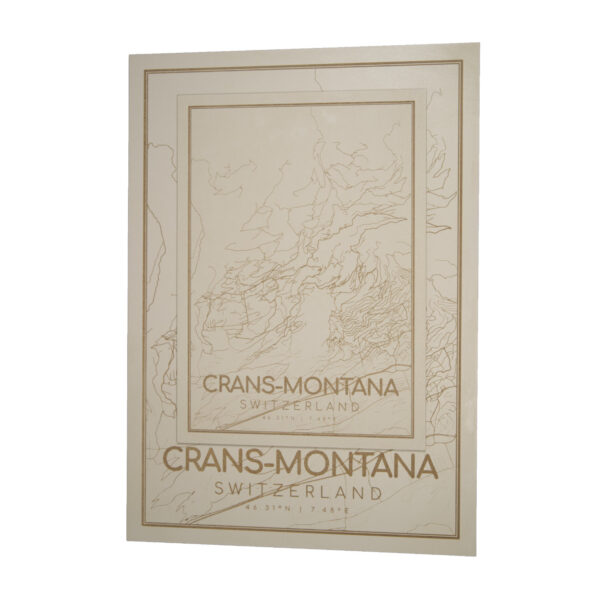 crans montana carte en bois laser